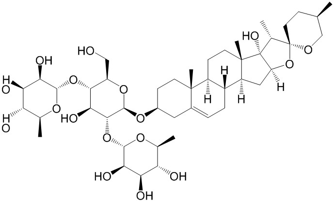 偏诺皂苷元-3β-O-α-L-吡喃鼠李糖基-（1→ 4 )-［O-α-L-吡喃鼠李糖基-( 1→2) ］-O-β-D-吡喃葡萄糖苷