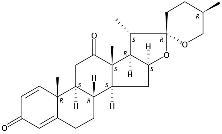 Spirosta-1,4-diene-3,12-dione, (25R)-