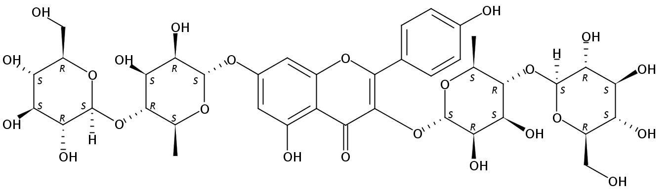 kaempferol-3-O-β-D-glucopyranosyl-(1→4)-α-L-rhamnopyranosyl-7-O-β-D-glucopyranosyl(1→4)-α-L-rhamnopyranoside