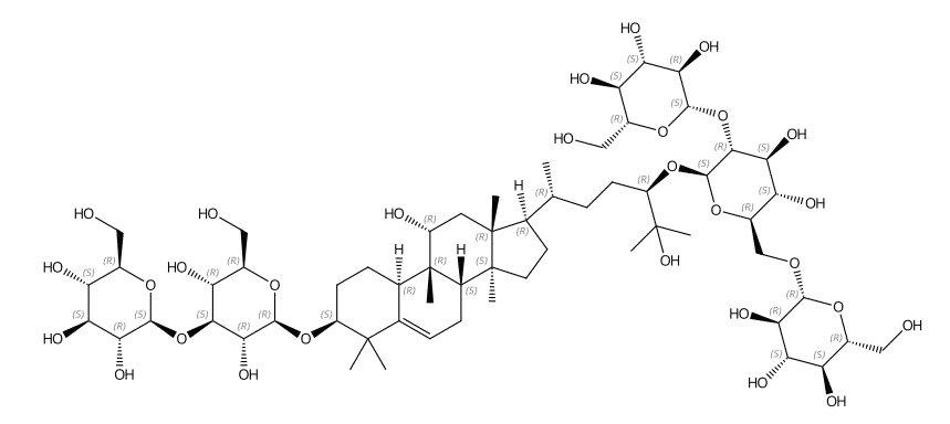 3-O-β-D-glucopyranosyl-(1→3)-β-D-glucopyranosyl- mogrol 24-O-β-D-glucopyranosyl-(1→2)-[β-D- glucopyranosyl -(1→6)]-β-D-glucopyranosyl