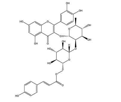 3-O-{2-O-[6-O-(p羟基-反-香豆酰)-葡萄糖基]-鼠李糖基}槲皮素