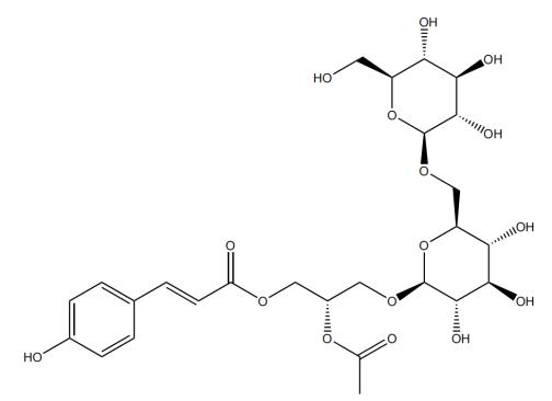 (2S)-1-O-E-p-coumaroyl-2-O-acetyl-3-[O-β-D-glucopyranosyl-(1→6)-O-β-D-glucopyranosyl]glycerol